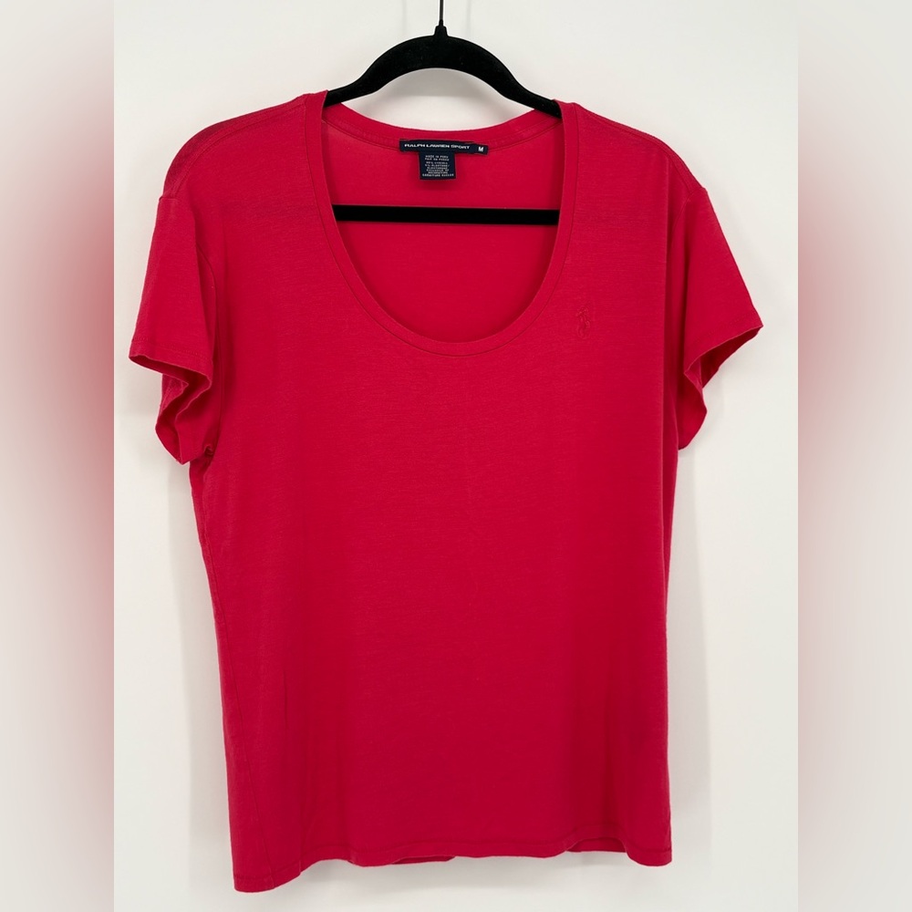 POLO RALPH LAUREN SPORT T-Shirt Red Scoop Neck Women’s Medium